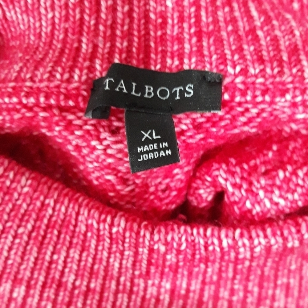 Talbots Plus texturized stitch Sweater twist Knit Long-Sleeve Fuchsia Size 1X - Picture 8 of 14